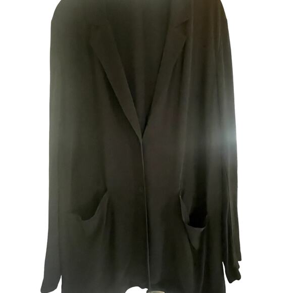 Eileen Fisher Blazer Womens Large Business Oversized Two Buttoned Jacket Black - Picture 7 of 13